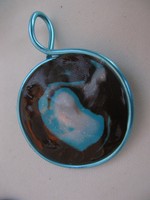 pendentif fil alu et fimo (3 €