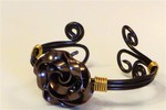 Bracelet fil alu plat marron
