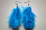 Boucles d'oreilles plumes bleues: 5 € soldées 2,50 €