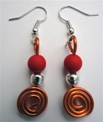 Boucles d'oreilles orange et rouge