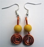 Boucles d'oreilles orange et jaune