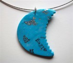 Collier avec pendentif turquoise et feuille d'argent : 9€  soldé 5 €