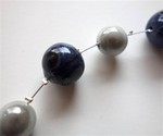 Bracelet fimo bleu marine et gris