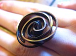 bague spirale alu plat marron