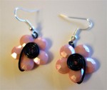 Boucles d'oreilles fleurs roses