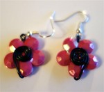 Boucles d'oreilles fleurs rose fushia