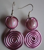 Boucles d'oreilles tortillons roses