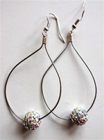 Boucles d'oreilles gouttes perles strass
