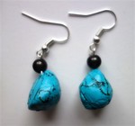 Boucles d'oreilles turquoise en fimo