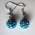 Boucles d'oreilles strass bleu turquoise