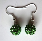 Boucles d'oreilles strass vert