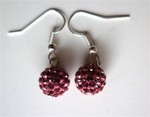 Boucles d'oreilles strass rose
