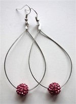 Boucles d'oreilles gouttes strass rose