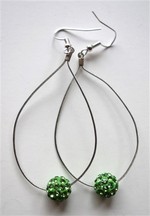 Boucles d'oreilles gouttes strass vert