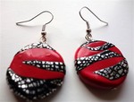 Boucles d'oreilles zèbre rouge ou 11 € la parure