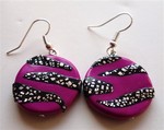 Boucles d'oreilles zèbre fushia ou 11 € la parure