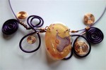 Collier fée en résine handmade violet