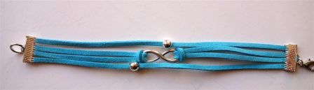 Bracelet ∞ en cuir turquoise