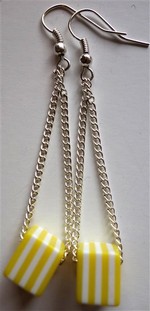 boucles d'oreilles perle cube jaune