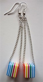 boucles d'oreilles perle cube multicolore