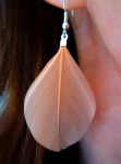 Boucles d'oreilles plumes saumon