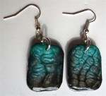 boucles d'oreilles plastique dingue prisme turquoise et onyx