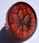 Bague prisme fleur de cerisier et résine