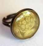 Bague prisme vieil or et résine
