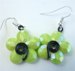 Boucles d'oreilles fleur anis et fil noir