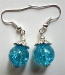 Boucles d'oreilles turquoise craquelées