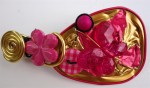 Barrette fuchsia et or