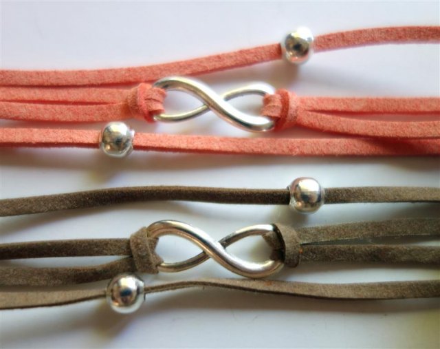 bracelet infini corail et marron