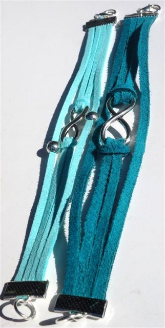 Bracelet infini bleu d'eau et bleu canard